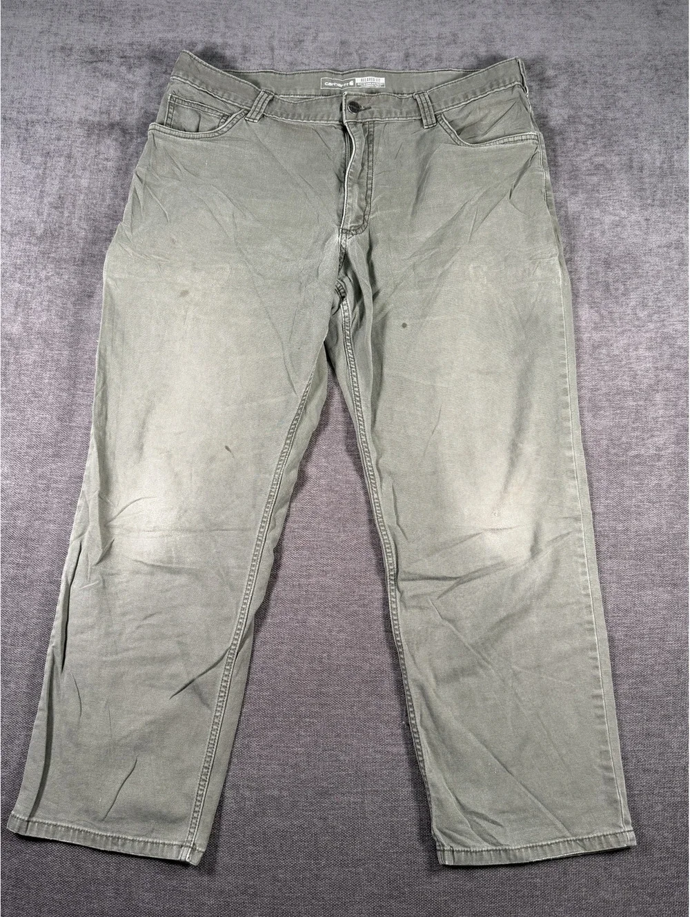 Carhartt Relaxed Fit Olive Green Work Pants, Size 38x30